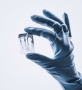 Closeup of hand holding small dental x-ray isolated Royalty Free Stock Photo