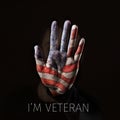 American flag and text I am veteran