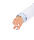 Closeup on hand of medical doctor holding syringe Royalty Free Stock Photo