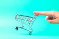 Move the Shopping Cart with Speed Royalty Free Stock Photo