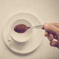 Making instant coffee Royalty Free Stock Photo