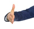 Closeup on hand stretching for handshake Royalty Free Stock Photo