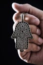 Old hamsa amulet or hand of Fatima