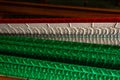 Closeup on handmade hammock with Mexican Flag colors Royalty Free Stock Photo