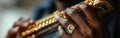 Closeup of Hands Learning to Play Harmonica with Proper Finger Placement, Conveying Eagerness and Determination in a Neu