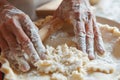 Closeup of Hands Making a Delicious Pastry Pie Crust Royalty Free Stock Photo