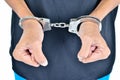 Closeup of the hands of a man with handcuffs Royalty Free Stock Photo