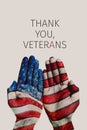 Text thank you veterans and flag of USA Royalty Free Stock Photo
