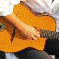 Musician playing a Spanish guitar. Royalty Free Stock Photo