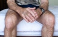 closeup hands of an old man with wrinkled Royalty Free Stock Photo