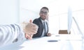 Closeup.handshake business people in the office Royalty Free Stock Photo