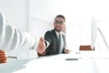 Closeup.handshake business people in the office Royalty Free Stock Photo