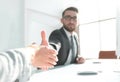 Closeup.handshake business people in the office Royalty Free Stock Photo