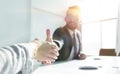 Closeup.handshake business people in the office Royalty Free Stock Photo