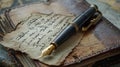A closeup of a handwritten note on a page of a memory book expressing a cherished memory Royalty Free Stock Photo