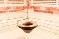 Closeup of hanging vessel in the salt sauna Royalty Free Stock Photo