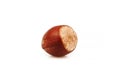 Organic and fresh hazelnuts in white background Royalty Free Stock Photo