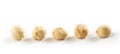 Closeup of hazelnuts over white background Royalty Free Stock Photo