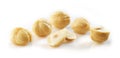 Closeup of hazelnuts over white background Royalty Free Stock Photo