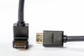 HDMI cables with angular plug Royalty Free Stock Photo