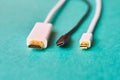 HDMI , mini display port and type C cables. Royalty Free Stock Photo