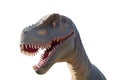 Closeup of head dinosaur isolated on white background - clipping paths