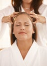 Closeup of head massage