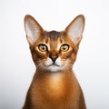 Closeup head of purebred abyssinian cat