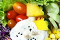 Closeup healthy and diet food , fresh vegetable salad Royalty Free Stock Photo