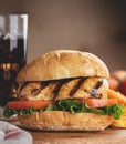 Healthy Grilled Chicken Breast Sandwich Royalty Free Stock Photo