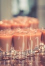Closeup Healthy Organic Refreshment Strawberries Smoothies Glass Protein Vitamin