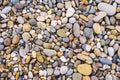 closeup heap of marine pebbles on sea coast