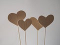 Heart shape cutout wood symbol Valetine love Royalty Free Stock Photo