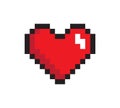 Closeup Heart, Pixel Icon, Vector Illustration Royalty Free Stock Photo