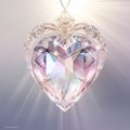 Closeup of a Heart-Shaped Diamond Hanging on a Chain