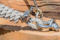 Closeup of heaving line knot