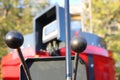 The Operator Console and Control Levers for Heavy Machinery provide essential control functions Royalty Free Stock Photo