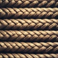 Closeup of hemp rope background, textured nautical material Royalty Free Stock Photo