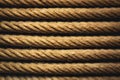 Closeup of hemp rope background, textured nautical material Royalty Free Stock Photo