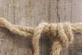 Closeup of Hemp Rope Fastened on Wood Column