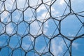 Closeup of hexagonal structure, Eden Project, Cornwall, UK. Royalty Free Stock Photo