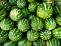 Closeup High Angle Shot of a heap of ripe fresh watermelons