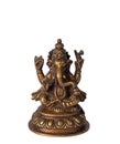 Hindu God Ganesha Isolated on White Background, Clipping Path