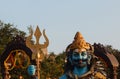 Closeup of Hindu God Shiva idol in karthika deepam ustav event