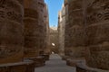 Closeup of the historical Columns of the Karnak Temple in Egypt