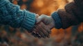 The closeup of holding hands.AI generated image Royalty Free Stock Photo