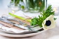 Closeup of holiday table setting Royalty Free Stock Photo