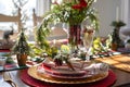 Closeup of holiday table setting Royalty Free Stock Photo