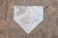 Closeup of Home Plate in a Baseball Diamond Royalty Free Stock Photo