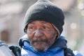 Closeup of homeless african american man Royalty Free Stock Photo